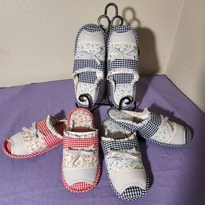 Bundle of women's open toe cotton indoor slippers